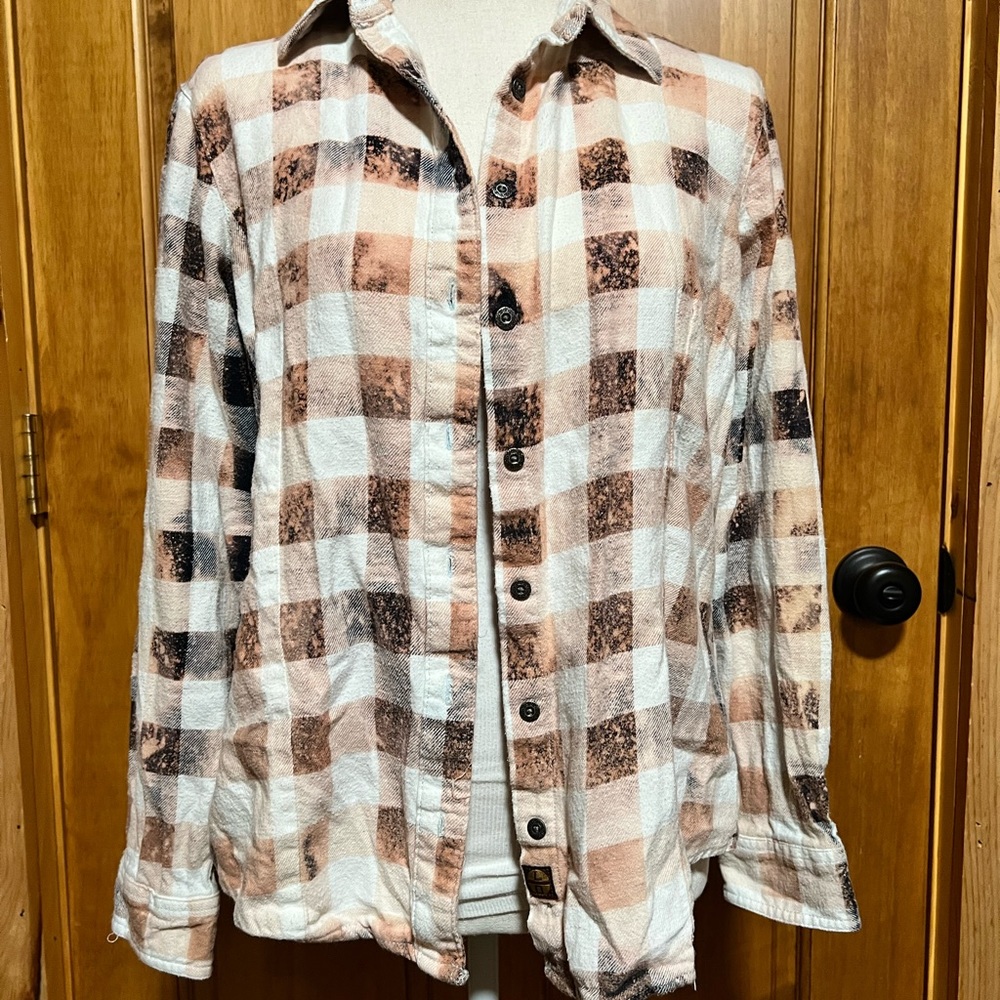 Bleach dyed button-down